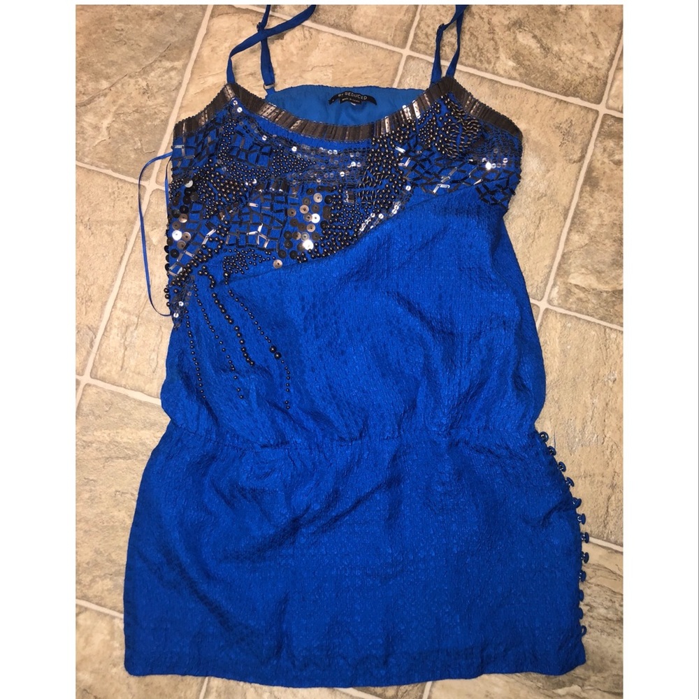 Be Seduced Blue and Gray Dress Be Seduced Dresses | Be Seduced Silk Dress